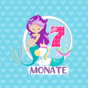*SET* Bio-Jersey MONATS- Panel 1-12 Monate, Meerjungfrau