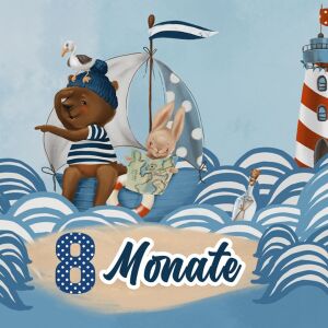 *SET* Bio-Jersey MONATS- Panel 1-12 Monate, Over the sea