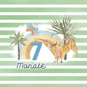 *SET* Bio-Jersey MONATS- Panel 1-12 Monate, Dinosaurier