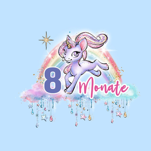 *SET* Bio-Jersey MONATS- Panel 1-12 Monate, Glitter unicorn dreams