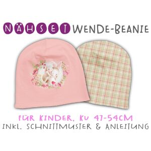 Nähset Wende-Beanie, KU 47-54cm, Bunnielove,...