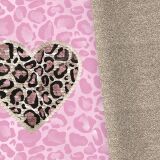 Bio-Jersey, PANEL + Kombistoff für Schultüte Herz Leoparden Look