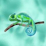Bio-Jersey, PANEL + Kombistoff für Schultüte Gecko