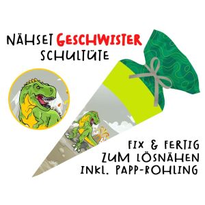 Nähset Geschwister-Schultüte Dino & Vulkan, mit Rohling,...