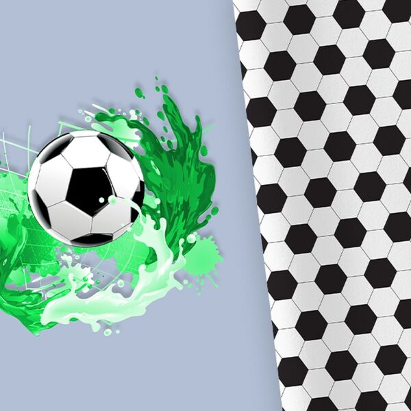 Bio-Jersey, PANEL + Kombistoff für Schultüte Fussball Grafisch