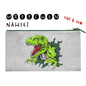 Nähset Mäppchen / Etui Dino inkl. Schnittmuster + Anleitung