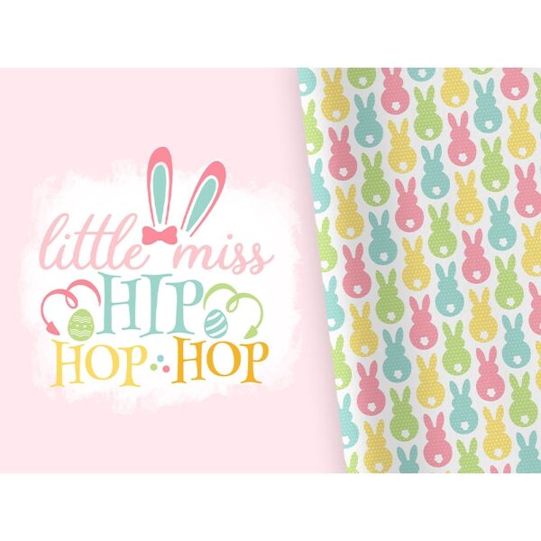 Bio-Jersey, PANEL + Kombistoff, Funny Bunny, Little Miss Hop Hop Hop