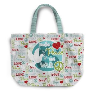 Nähset XL Shopper-Bag Tasche, Love Peace Hope, grau,...
