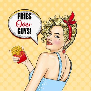 Bio-Jersey XL Panel + Kombistoff Girls Talk, fries over...