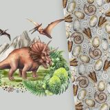 Bio-Jersey, PANEL + Kombistoff, Dino Jungle, Dino & Fußspuren