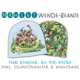 Nähset Wende-Beanie, KU 42-49cm, Dino Jungle, Bio-Jersey