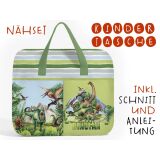 Nähset Hochw. Kindertasche Dino Jungle, inkl. Schnittmuster + Anleitung, ägyptische Baumwolle
