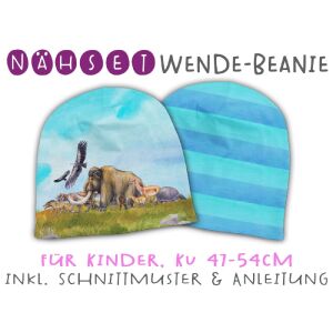 .Nähset Wende-Beanie, KU 47-54cm, Eiszeit, Bio-Jersey