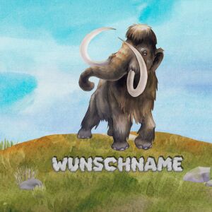 Bio-Jersey WUNSCHNAME Panel + Kombistoff Eiszeit, Mammut,...