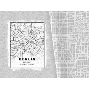 Bio-Jersey XXL Panel + Kombistoff City Trip Berlin, 2 in 1 Grau