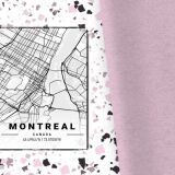Bio-Jersey XXL Panel + Kombistoff City Trip Montreal, 2 in 1 Rosa