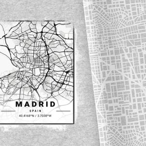 Bio-Jersey XXL Panel + Kombistoff City Trip Madrid, 2 in 1 Grau