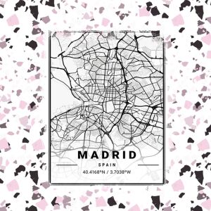 Bio-Jersey XXL Panel + Kombistoff City Trip Madrid, 2 in 1 Rosa
