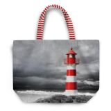 Nähset XL Shopper-Bag Tasche, Stormy Sea, Leuchtturm, inkl. Schnittmuster + Anleitung
