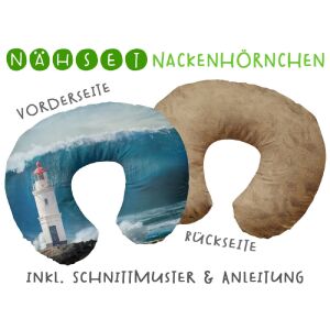 Nähset Nackenhörnchen Stormy Sea, Welle. Schnittmuster &...