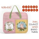 Nähset Hochw. Kindertasche Little Farm, rosa, inkl. Schnittmuster + Anleitung, ägyptische Baumwolle