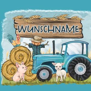 Bio-Jersey WUNSCHNAME Panel + Kombistoff Little Farm,...