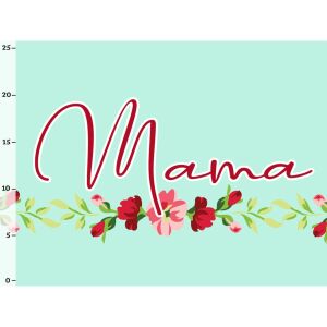 XL Panel + Kombistoff Mama & Mini, Mama Blumen türkis, (2 in 1)