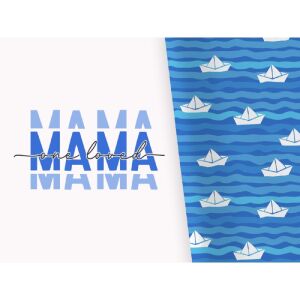 XL Panel + Kombistoff Mama & Mini, one loved blau, (2 in 1)