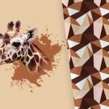 Bio-Jersey XL Panel + Kombistoff Ecktiere, Giraffe, 2 in 1