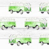 Bio-Jersey, Summer Van, Holzoptik van grün