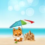 Bio-Jersey, PANEL + Kombistoff, Summer Fox, Sonnenschirm