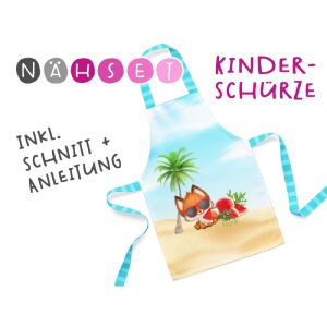 Nähset Kinder-Schürze, Summer Fox, inkl. Schnittmuster +...