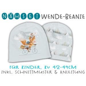 Nähset Wende-Beanie, KU 42-49cm, Auf ins Abenteuer,...