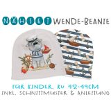 Nähset Wende-Beanie, KU 42-49cm, Sea Friends, Nilfpferd, Bio-Jersey