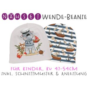 Nähset Wende-Beanie, KU 47-54cm, Sea Friends,...