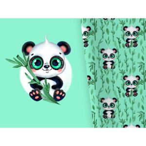 Bio-Jersey Panel + Kombistoff, Kleine Glotzies, Panda