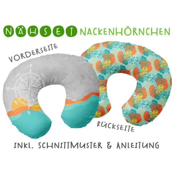 Nähset Nackenhörnchen, Discover The World, Kompass, inkl. Schnittmuster & Anleitung