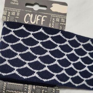 Cuff (Wellen) - Fertigbündchen Blau