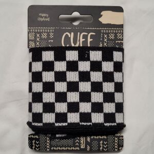 Cuff (Karo) - Fertigbündchen Schwarz/Weiß