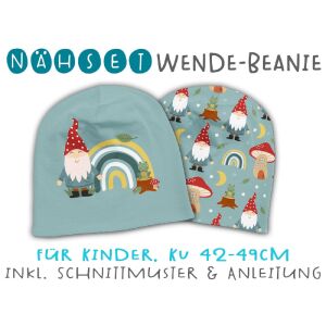 Nähset Wende-Beanie, KU 42-49cm, Im Feenwald,...