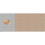 Bio-Sommersweat, PANEL + Kombistoff, Embroidery, 5 Blüten, grau melange