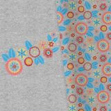 Bio-Sommersweat, XL PANEL + Kombistoff, Embroidery, Blau, grau melange
