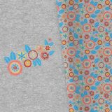 Bio-Sommersweat, PANEL + Kombistoff, Embroidery, Blau, grau melange