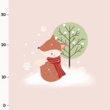 Bio-Sweat, PANEL + Kombistoff, Christmas Woodlands, Fuchs rosa, perfekt passend
