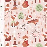 Bio-Sweat Winterzeit, Christmas Woodlands, Fuchs rosa, Sommersweat