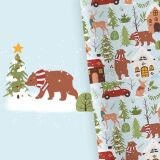Bio-Sweat, PANEL + Kombistoff, Christmas Woodlands, Bär, perfekt passend