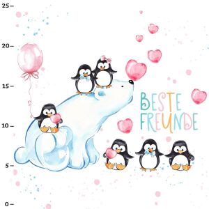 Pinguin Party (PANEL + Kombistoff) Beste Freunde, Bio-Jersey