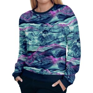 Damen Sweater (Nähset) Aquarell türkis lila