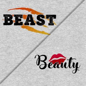 Beauty - Beast, Pärchen (XL-Panele) Sweat grau-meliert