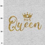 King - Queen gold, Pärchen (XL-Panele) Sweat grau-meliert